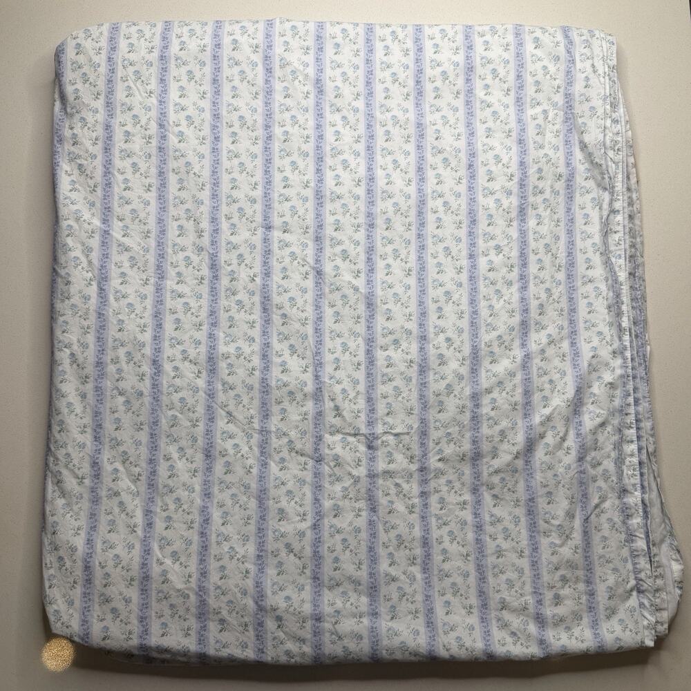 Love Shack Fancy Printed 100% Cotton Flat Sheet Queen Full in Blue Sailboat